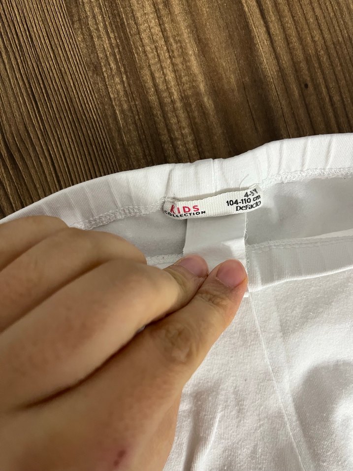 Kız Çocuk Beyaz Pamuklu Tayt - Görsel 2