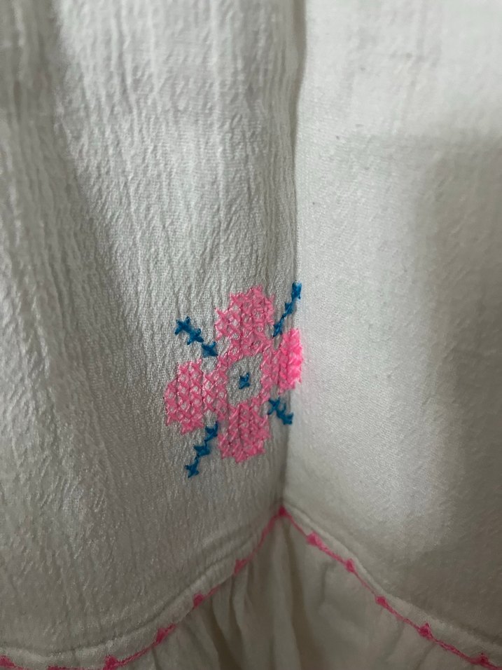 Pembe Nakışlı elbise - Görsel 4