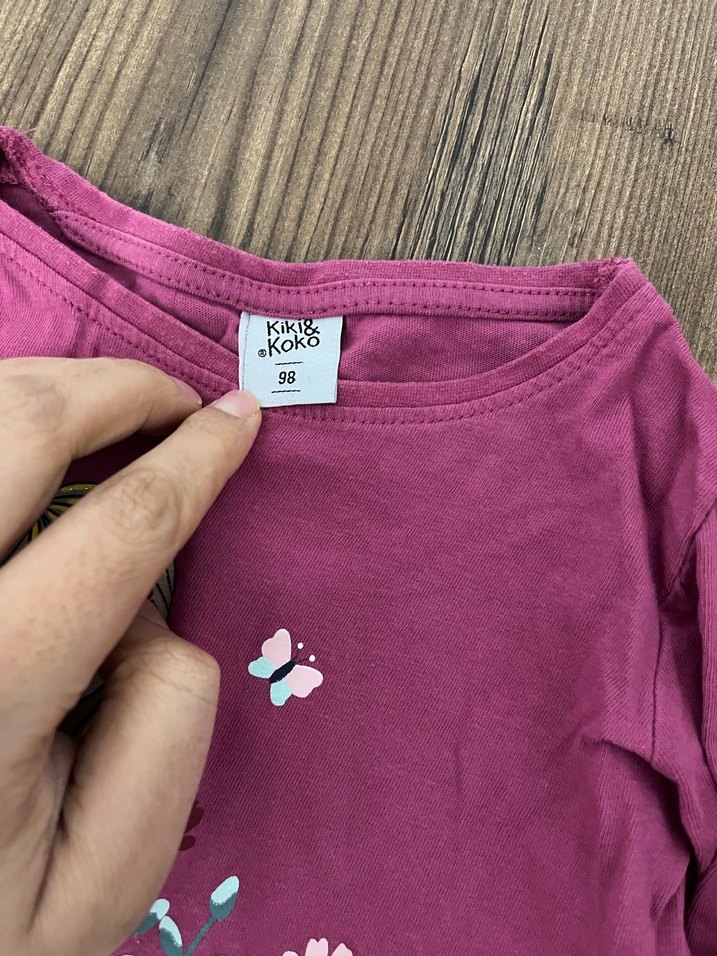 Kız Çocuk Uzun Kollu Pembe Baskılı Tişört - Görsel 2