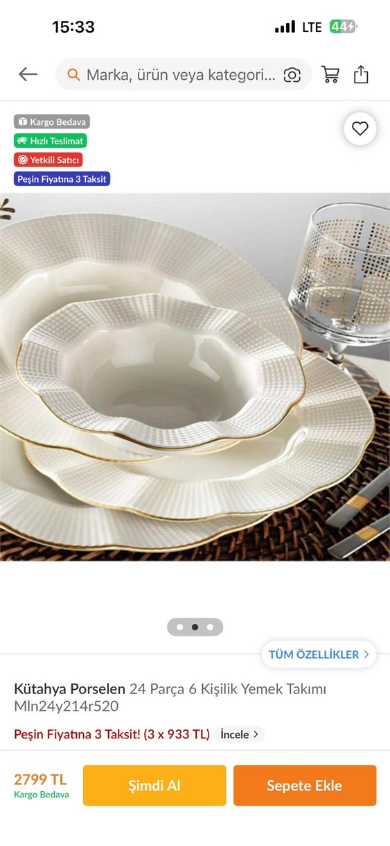 Kütahya milena yemek takımı - Görsel 2