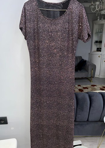 Kısa Kollu parlak Elbise - Görsel 2