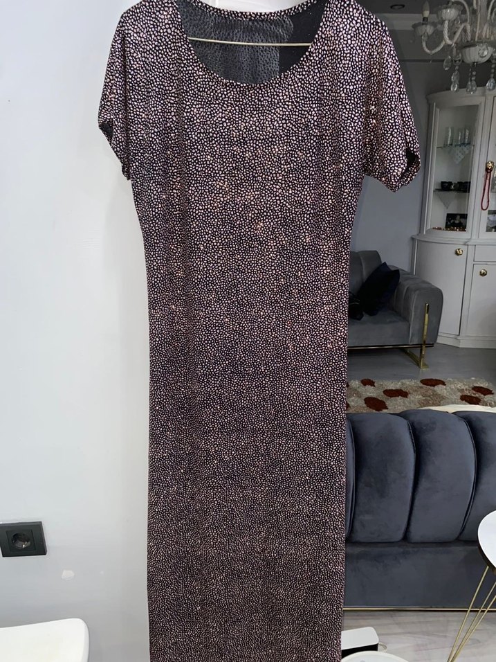 Kısa Kollu parlak Elbise - Görsel 2