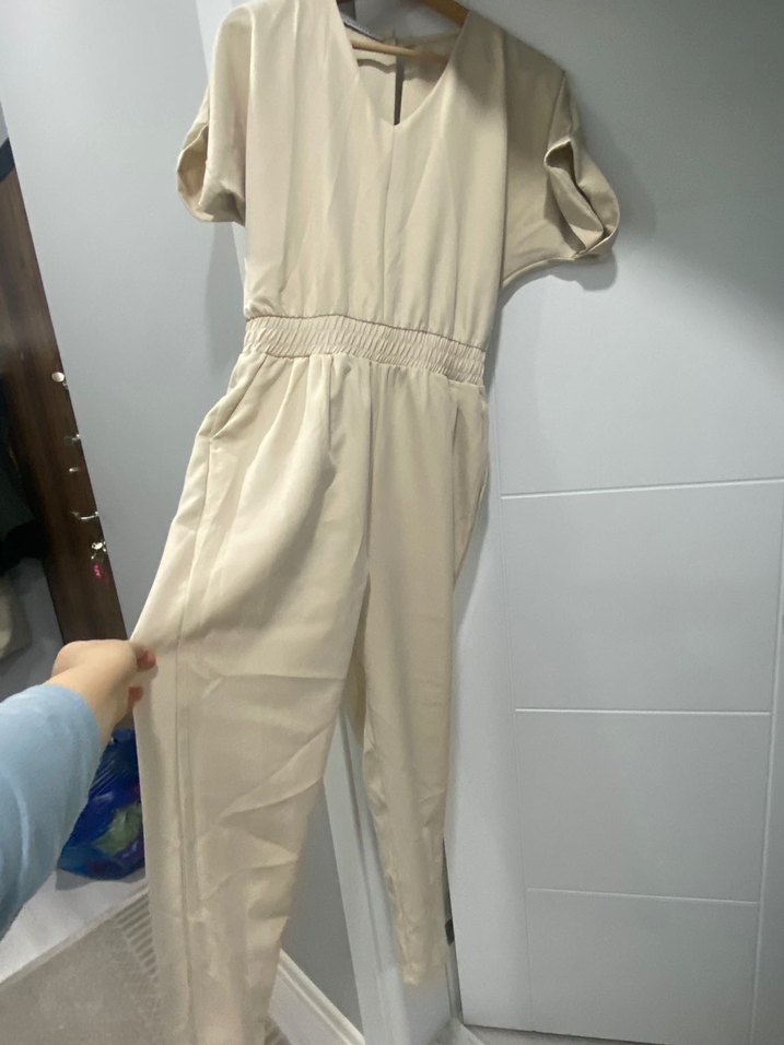 Bej Kadın  Uzun Tulum V-Yaka - Görsel 2