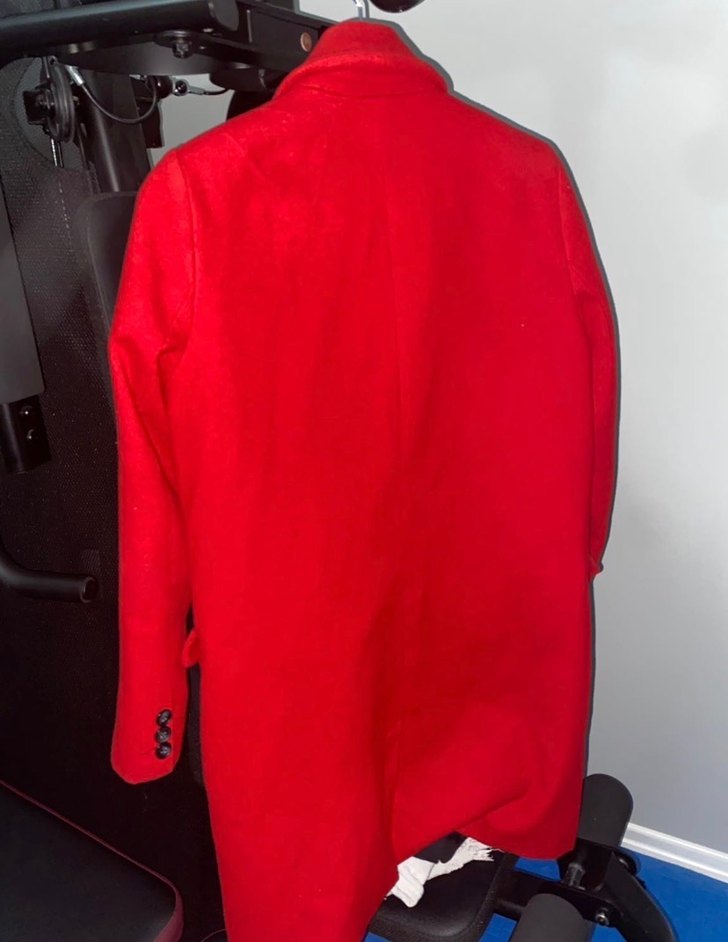 Koton Kırmızı Kaşe Kaban - Görsel 2