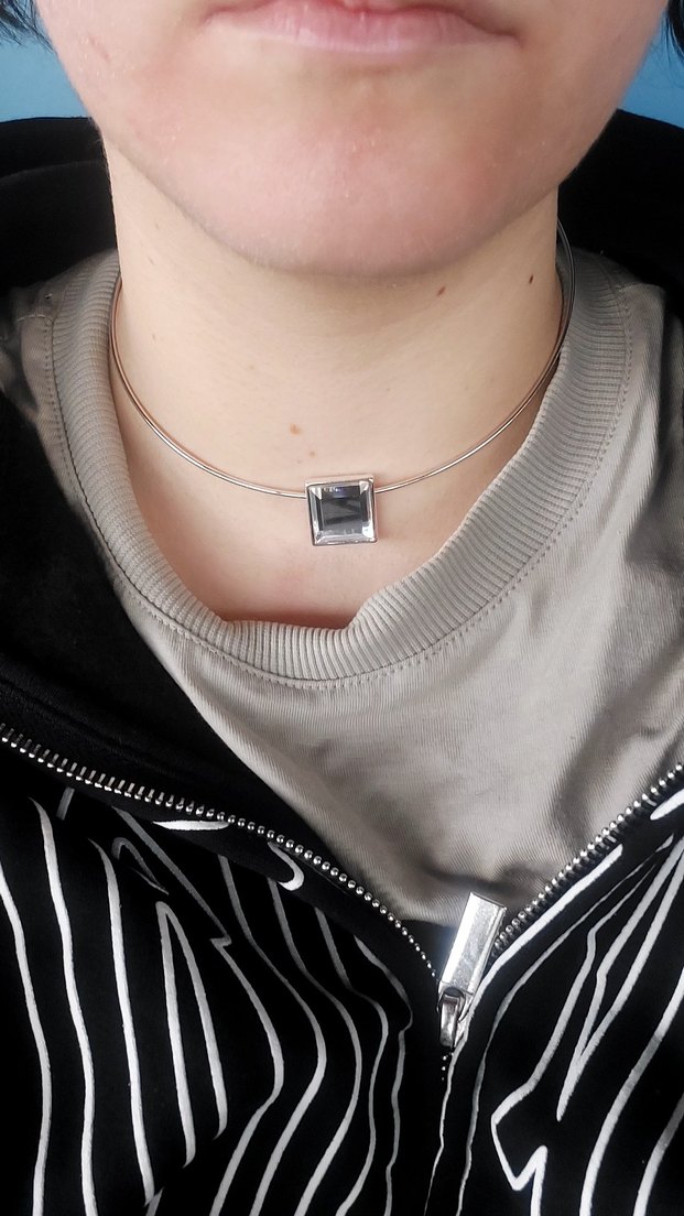 Çelik Gümüş Kadın Kolye - Görsel 3