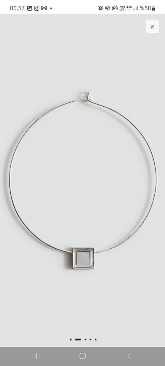 Çelik Gümüş Kadın Kolye - Görsel 2