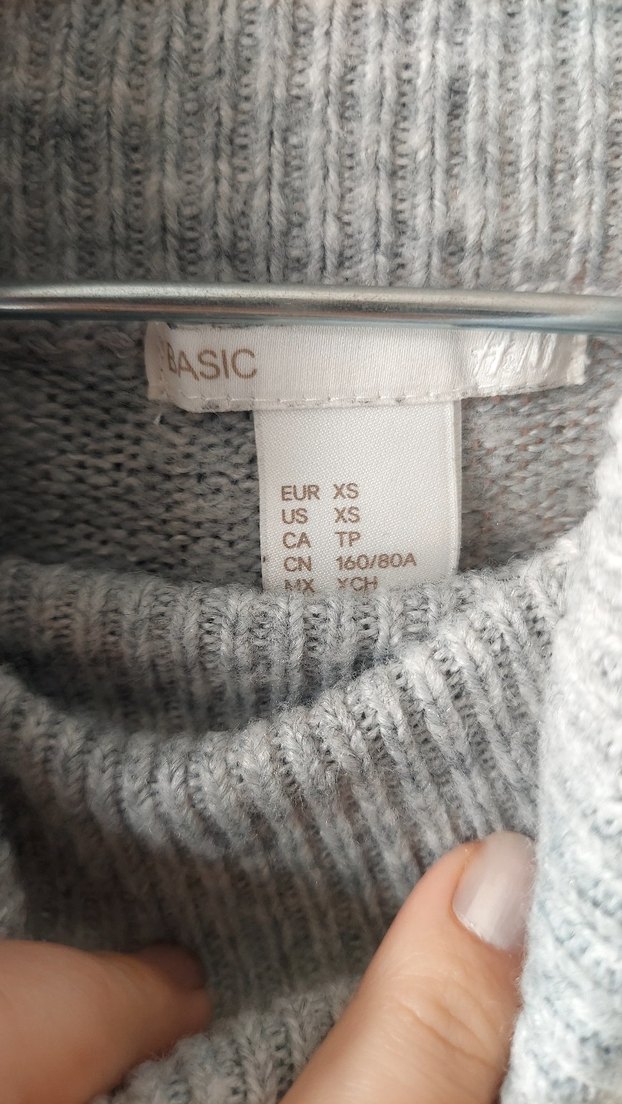 Gri Boğazlı Oversize Kadın Kazak - Görsel 3