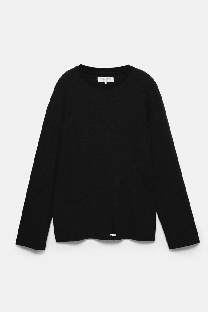 Pull&Bear Siyah Uzun Kollu Bluz - Görsel 2