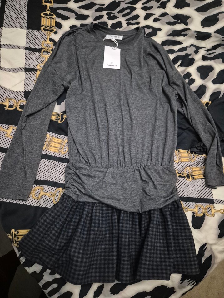 Pull&Bear Kareli Kombine Elbise - Görsel 3