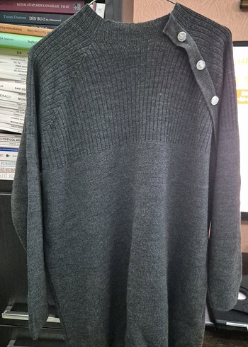 Düğmeli Gri Uzun Kollu Kadın Triko 2'li Takım - Görsel 2