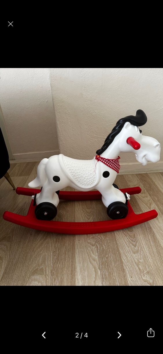 Beyaz Noktalı Atlı Çekmeli ve İtmeli Oyuncak - Görsel 2