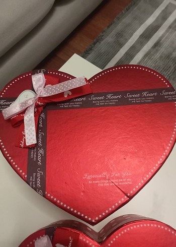 Kırmızı Kalp Şeklinde Hediye Kutuları Seti - Görsel 2