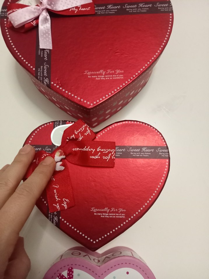 Kırmızı Kalp Şeklinde Hediye Kutuları Seti - Görsel 5