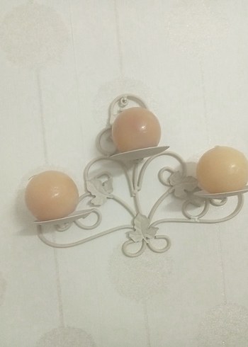 Beyaz Metal Duvar Mumluğu 3lü - Görsel 3