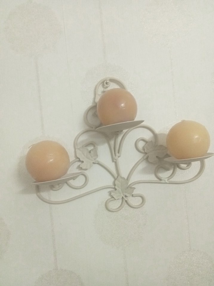 Beyaz Metal Duvar Mumluğu 3lü - Görsel 3