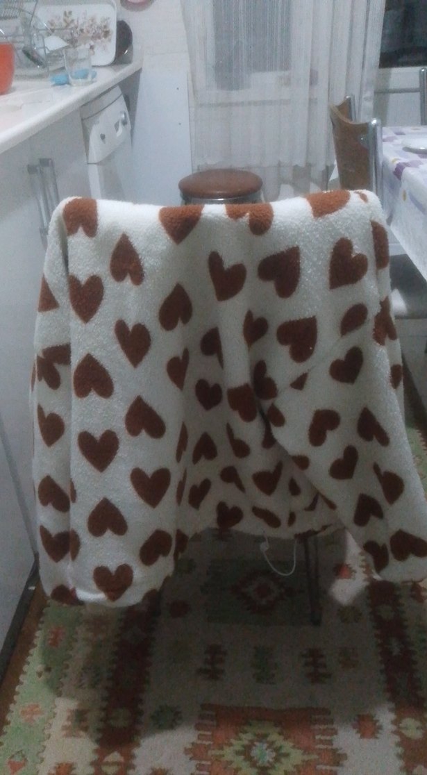 Kahverengi Kalp Desenli Çocuk Battaniyesi - Görsel 3