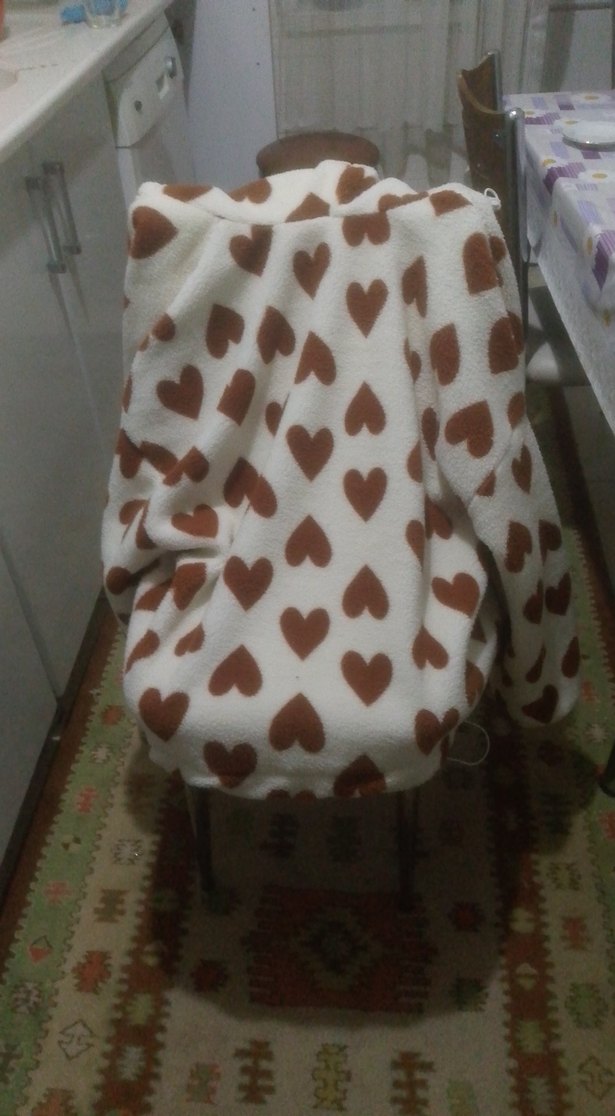 Kahverengi Kalp Desenli Çocuk Battaniyesi - Görsel 2