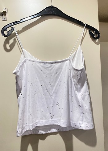 Beyaz İnce Askılı Mini Üst - Görsel 3