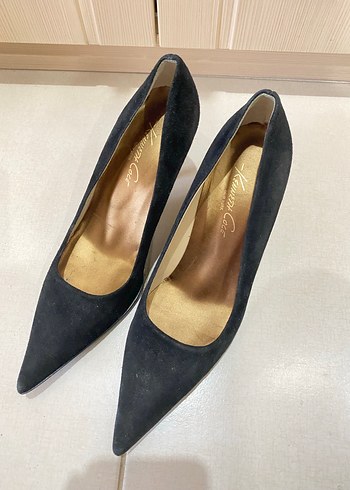 Siyah Süet Stiletto Kadın Ayakkabı - Görsel 4