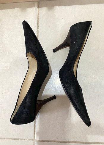 Siyah Süet Stiletto Kadın Ayakkabı - Görsel 3