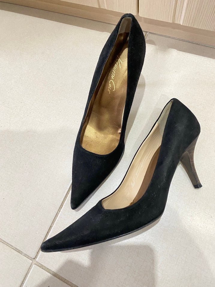 Siyah Süet Stiletto Kadın Ayakkabı - Görsel 2