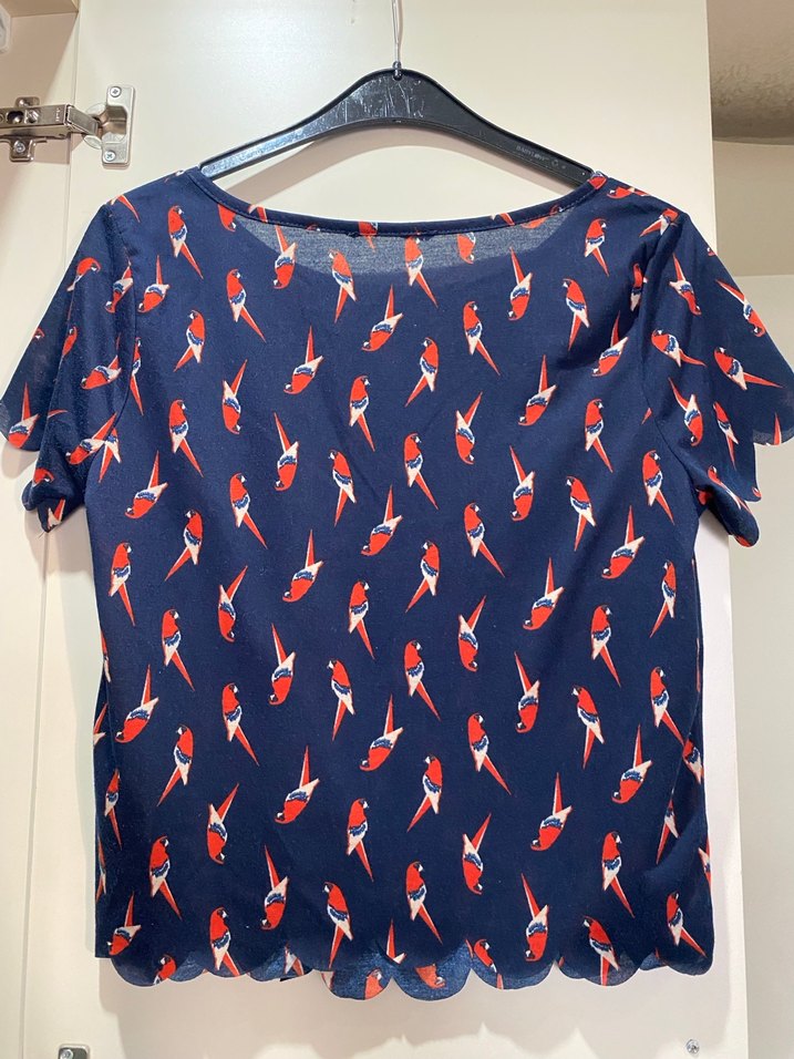 Renkli Baskılı Kısa Kollu Bluz - Görsel 2