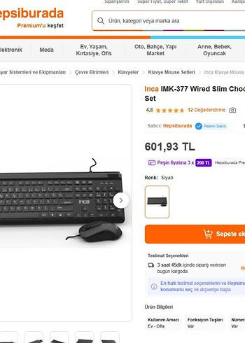 Inca Siyah Kablolu Klavye - Görsel 6