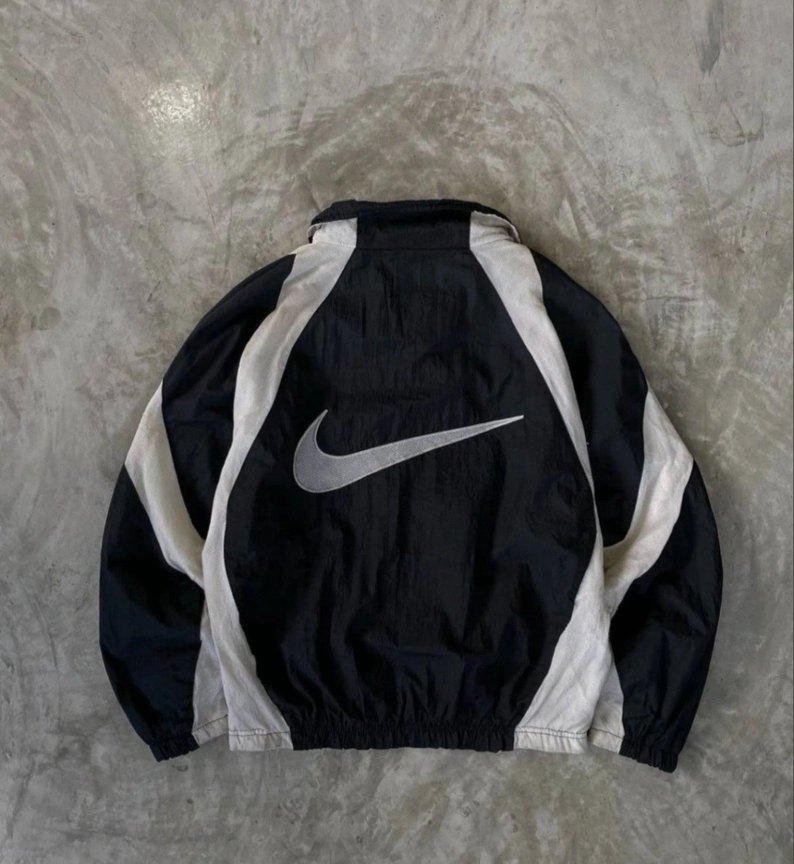 Nike Erkek Siyah Beyaz Spor Ceket - Görsel 2