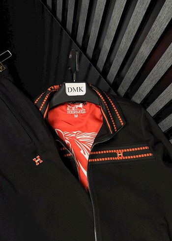 Hermès Logolu Siyah Erkek Ceket  Şık & Spor - Görsel 3