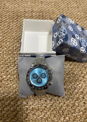 Mavi Kadranlı Gri Çelik Erkek Kol Saati - Görsel 2