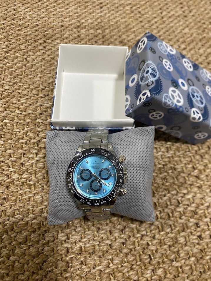 Mavi Kadranlı Gri Çelik Erkek Kol Saati - Görsel 2