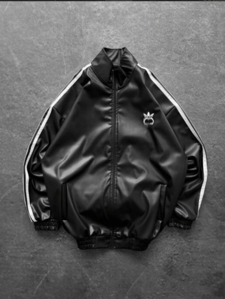 Siyah Deri Fermuarlı Ceket - Görsel 2