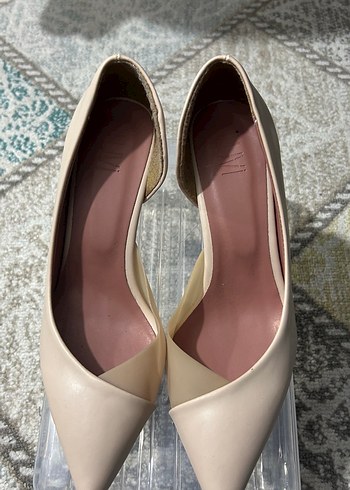 Bej Minimalist Stiletto Topuklu Kadın Ayakkabı - Görsel 2