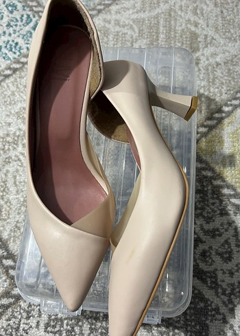 Bej Minimalist Stiletto Topuklu Kadın Ayakkabı - Görsel 3