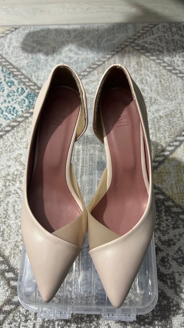 Bej Minimalist Stiletto Topuklu Kadın Ayakkabı - Görsel 2