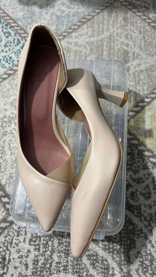 Bej Minimalist Stiletto Topuklu Kadın Ayakkabı - Görsel 3