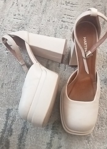 Beyaz Platform Topuklu Kadın Abiye Ayakkabı - Görsel 3