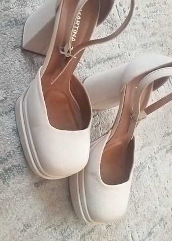 Beyaz Platform Topuklu Kadın Abiye Ayakkabı - Görsel 2
