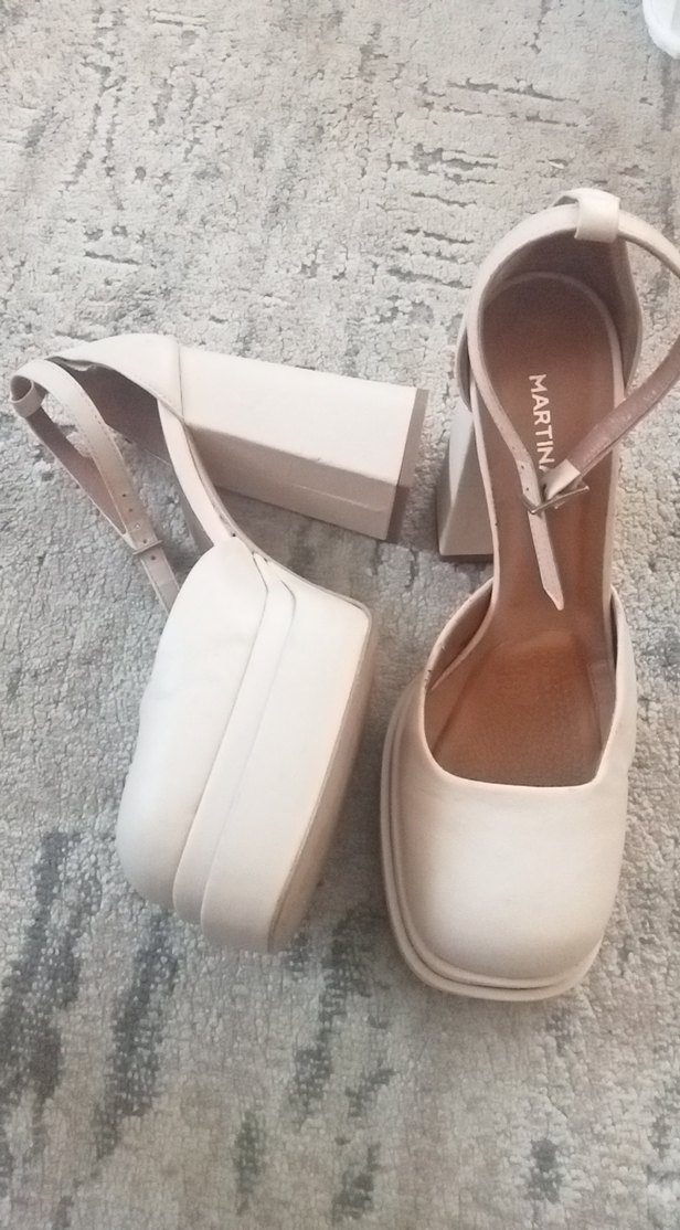 Beyaz Platform Topuklu Kadın Abiye Ayakkabı - Görsel 3