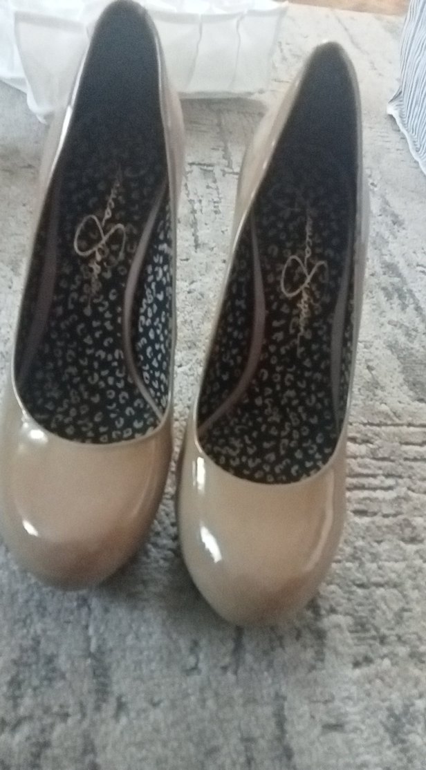 Bej Parlak Rugan abiye ayakkabı modeli Stiletto - Görsel 3