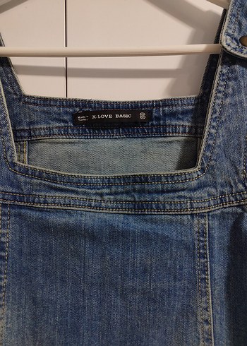 Mavi Denim Kısa Salopet Elbise - Görsel 5