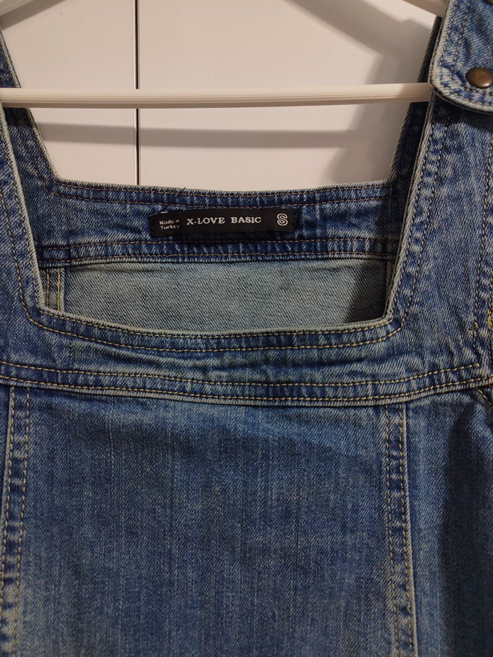 Mavi Denim Kısa Salopet Elbise - Görsel 5