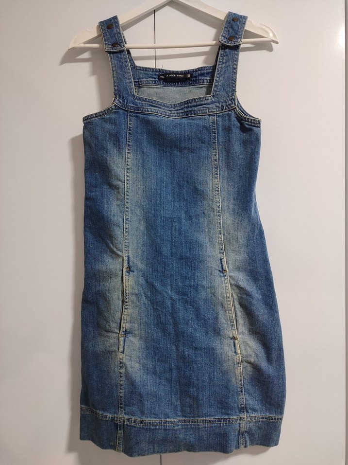 Mavi Denim Kısa Salopet Elbise - Görsel 3