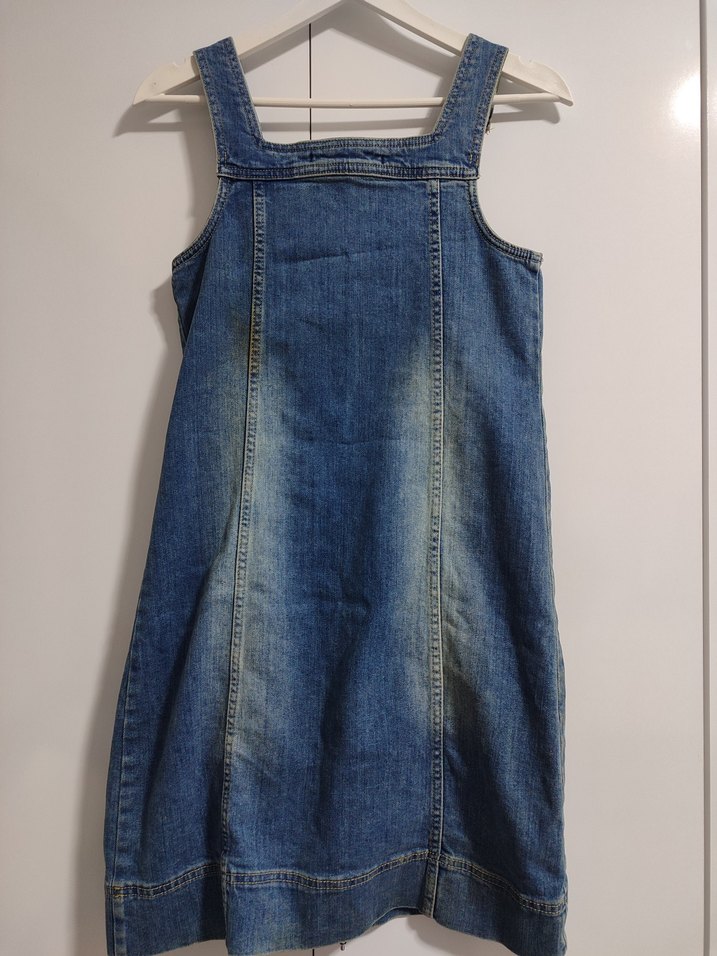 Mavi Denim Kısa Salopet Elbise - Görsel 4