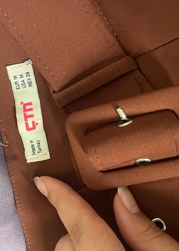 Kadın Kahverengi Saten Midi Pantolon - Görsel 3