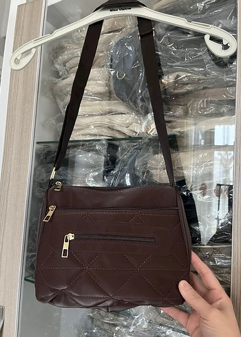 Kahverengi Deri Fermuarlı Kadın Çanta - Görsel 7