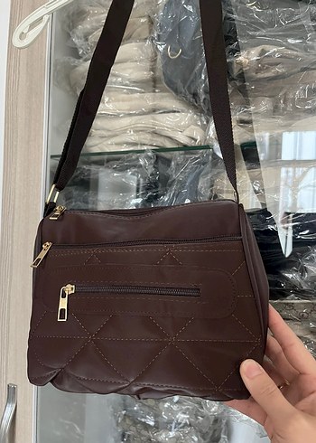 Kahverengi Deri Fermuarlı Kadın Çanta - Görsel 11