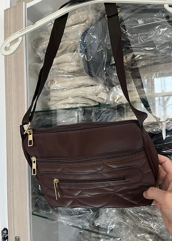 Kahverengi Deri Fermuarlı Kadın Çanta - Görsel 3