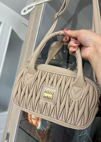 Bej Deri Nakışlı Fermuarlı Kadın Çanta - Görsel 4