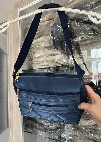 Koyu Mavi Fermuarlı Kadın Çanta - Görsel 4